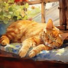 Print ACEO Lovable Cat Home Pet Animal Art Card Limited Edition