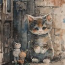 Print ACEO Lovable Cat Home Pet Animal Art Card Limited Edition