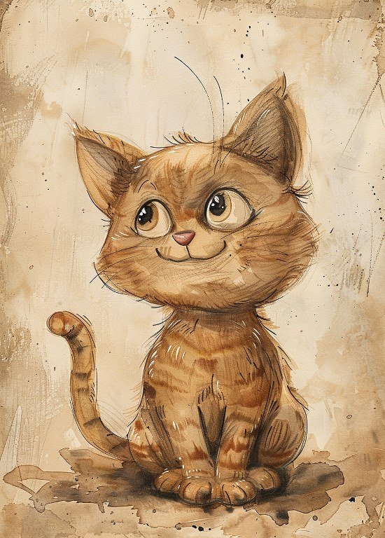 Print ACEO Lovable Cat Home Pet Animal Art Card Limited Edition