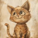 Print ACEO Lovable Cat Home Pet Animal Art Card Limited Edition