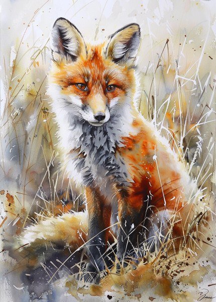 Print ACEO Lovable Red Fox Animal Art Card Limited Edition