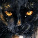 Print ACEO Lovable Black Cat Home Pet Animal Art Card Limited Edition