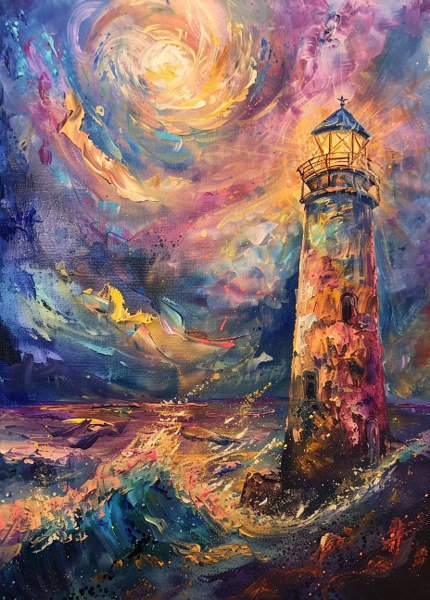 Print ACEO Light House Seaside Sunset Beach Art Card Limited Edition