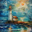 Print ACEO Light House Seaside Sunset Beach Art Card Limited Edition Print ACEO Light House Seaside Sunset Beach Art Card Limited Edition