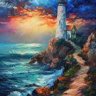 Print ACEO Light House Seaside Sunset Beach Art Card Limited Edition Print ACEO Light House Seaside Sunset Beach Art Card Limited Edition