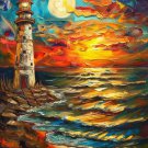 Print ACEO Light House Seaside Sunset Beach Art Card Limited Edition Print ACEO Light House Seaside Sunset Beach Art Card Limited Edition