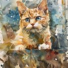 Print ACEO Lovable Cat Home Pet Animal Art Card Limited Edition