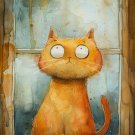 Print ACEO Lovable Cat Home Pet Animal Art Card Limited Edition