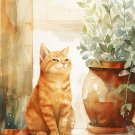Print ACEO Lovable Cat Home Pet Animal Art Card Limited Edition