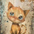 Print ACEO Lovable Cat Home Pet Animal Art Card Limited Edition