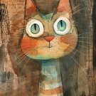 Print ACEO Lovable Cat Home Pet Animal Art Card Limited Edition