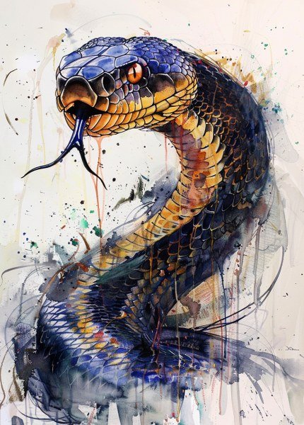 Print ACEO Giant Snake Art Card Limited Edition