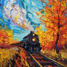 Print ACEO Vintage Smoke Train sunny day Art Card Limited Edition Print ACEO Vintage Smoke Train sunny day Art Card Limited Edition