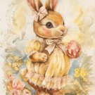 Print ACEO Easter Bunny Eggs Flower Rabbit Animal Art Card Limited Edition