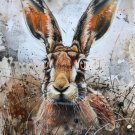 Print ACEO Bunny Flower Wild Rabbit Animal Art Card Limited Edition