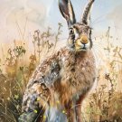 Print ACEO Bunny Flower Wild Rabbit Animal Art Card Limited Edition