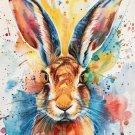 Print ACEO Bunny Flower Wild Rabbit Animal Art Card Limited Edition