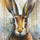 Print ACEO Bunny Flower Wild Rabbit Animal Art Card Limited Edition