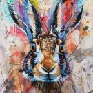 Print ACEO Bunny Flower Wild Rabbit Animal Art Card Limited Edition