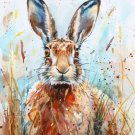 Print ACEO Bunny Flower Wild Rabbit Animal Art Card Limited Edition