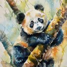 Print ACEO Panda Animal Tree Art Card Limited Edition