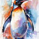 Print ACEO Penguin Mom & Penguin Baby Animal Art Card Limited Edition