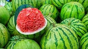6 Pcs Watermelon Dark Green Stripe Red Inside Fruit Seeds