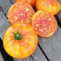 20 Pcs Rare Middle Dark Yellow Tomato with Red Top Organic Seeds