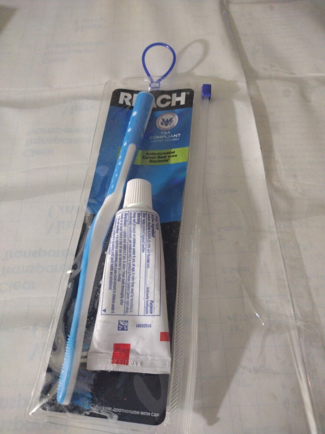 Travel Kit Toothbrush with Toothbrush Cap and Toothpaste TSAAirport