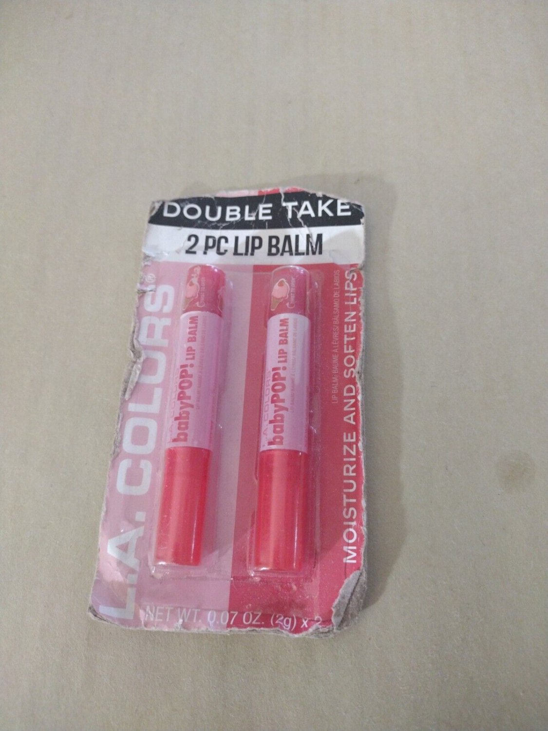 L.A. Colors Double Take Baby Pop Lip Balm Strawberry 0.7 oz NEW!
