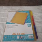 Pen + Gear 5 tab Insert Dividers with Pockets Multicolor Pack NEW! 5 Pack.