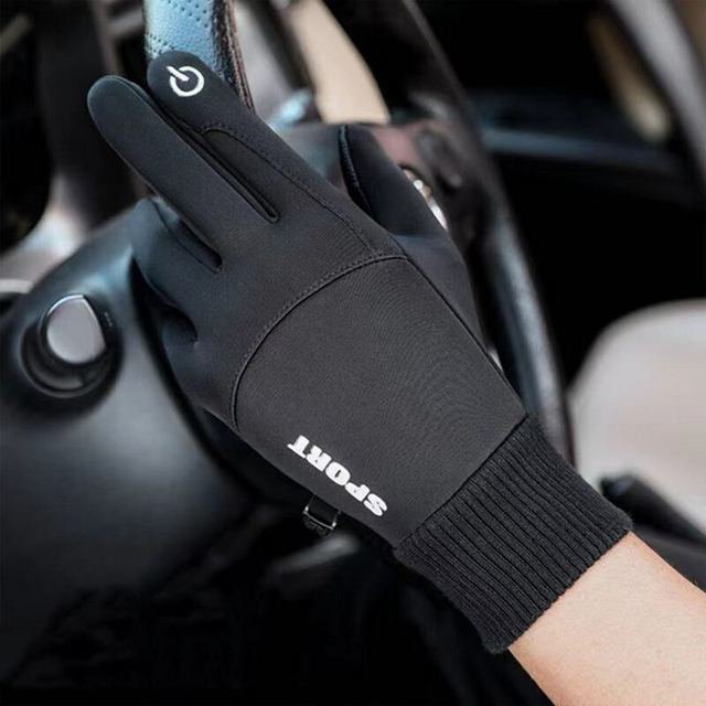 Black Winter Warm Full Fingers Waterproof glooves