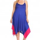 Women Plus Size Handkerchief Ankle Length Dress Spaghetti Straps Hi-Low New