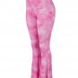 Women Fit and Flare Tight Fitting Floral Print Bell Bottom Flower Pants New