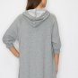 Women Long Solid Colored Drawstring Hooded Sweater Dress New