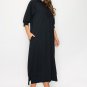 Women Long Solid Colored Drawstring Hooded Sweater Dress New