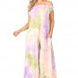 New Women's Off Shoulder Plus Size Jumpsuit Side Pockets Smocked Wide Legs