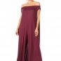 New Women's Off Shoulder Plus Size Jumpsuit Side Pockets Smocked Wide Legs