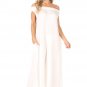 New Women's Off Shoulder Plus Size Jumpsuit Side Pockets Smocked Wide Legs