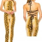 Women New Halter Jumpsuit Snake Print Comfortable Casual One Piece New