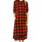Women Long Sleeve Checkered Hooded Sweater Dress New