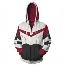 Voltron Cosplay 3D Printed Hoodies Zipper Lightweight Hooded Sweatshirt Jacket