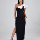 Irregular Ruffled Side Slit Bandage Dress
