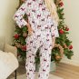 White Christmas Printed Shirt and Pants Pajama Set