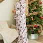 White Christmas Printed Shirt and Pants Pajama Set