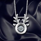 Cute Elk Necklace Women Crystal Jewelry Clavicle Chain