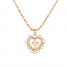 Valentine's Day Gift Love Heart Shaped Cross Pendant Necklace