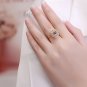 Honey Moon Created Sapphire Heart CZ 925 Sterling Silver Ring