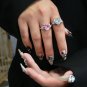 Wedding Heart Created High Carbon Diamond 925 Sterling Silver Ring