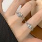 Natural Moonstone Heart Hollow 925 Sterling Silver Adjustable Ring